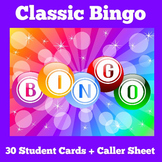 BINGO | Classroom Classic Bingo Game Kindergarten 1st 2nd 