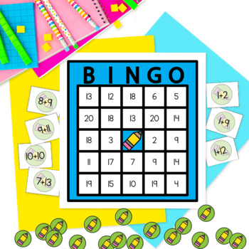 Bingo:Addition 1-20 Back to School Math Game Activity 1st, 2nd, 3rd ...
