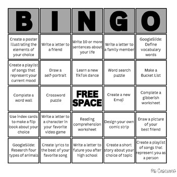 Preview of Bingo Board