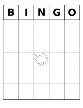 Bingo Board Blank and Editable by Middle School Resource Teacher