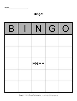 blank bingo card 5x5