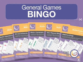 Preview of Algebra, Time, Arithmetic, Metric and Averages - Bingo Bundle