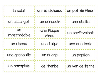 Bingo C'est le printemps by Manon Rodrigue | Teachers Pay Teachers