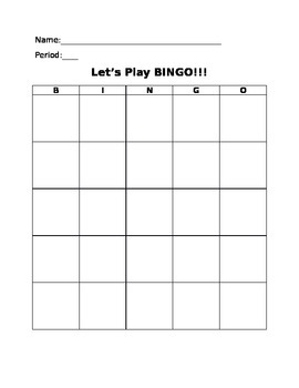 Bingo Card - Reward System by Peace Love Pi | Teachers Pay Teachers
