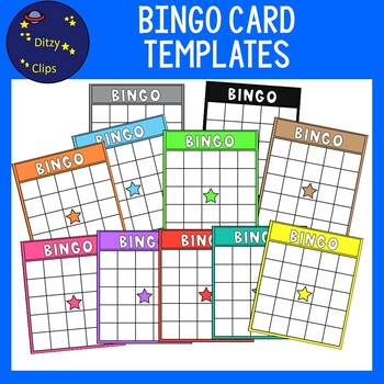 Bingo Card Templates Clipart by Ditzy Clips | TPT