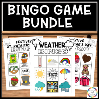 Preview of Bingo Cards Game Activity YEAR ROUND NO PREP BUNDLE | Printable and Digital |