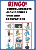 Bingo Cards for Jobs, School Subjects and Movie Genres