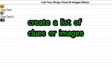 Bingo Creator from Images and Text