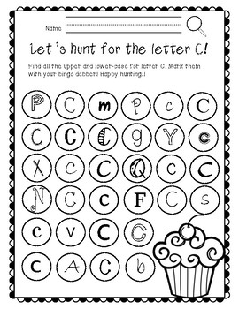 Bingo Dobber Letter Find (A-Z) - Upper & Lower Case (variety of fonts)