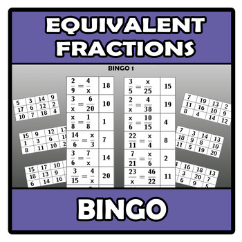 Bingo Equivalent Fractions Fracciones Equivalentes By Matematicaula