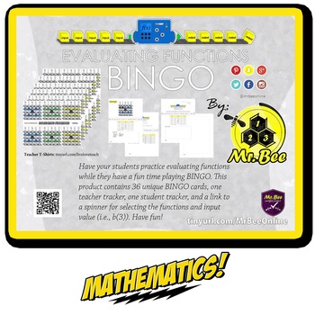 Preview of The BEST Bingo - Evaluate Functions - Bingo