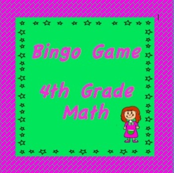 Preview of 4th Grade Math, Bingo Games for Review