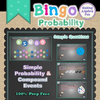 Preview of Bingo Game Algebra Simple Probability and Compound Events