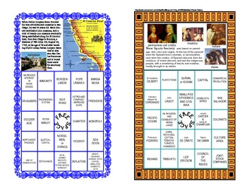Preview of European Explorers Bingo Game - Age of Exploration -Age of Discovery