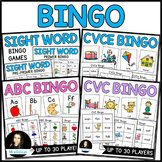 Bingo Game BUNDLE Alphabet CVC and Sight Words