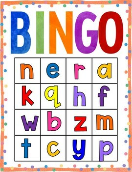 Bingo Game (Capital and Lowercase Letters) by Judy Tedards | TpT