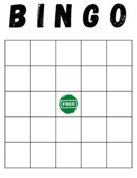 Preview of Bingo Game/Free Printable