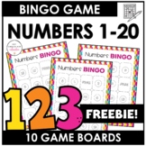 Free! Bingo Game Numbers 1-20