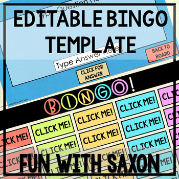 Bingo Game Template by Fun With Saxon | Teachers Pay Teachers
