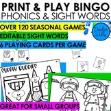 Sight Word Bingo and Phonics Holiday Bingo Printable Games