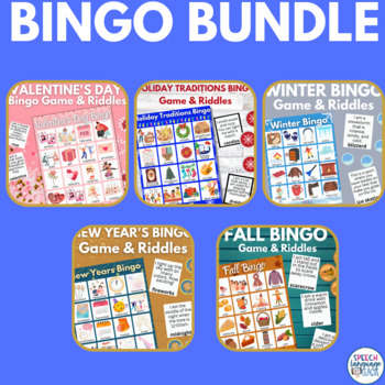 Preview of Bingo Growing Seasonal Bundle with Riddles & Calling Cards