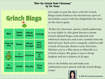 Preview of Bingo! "How the Grinch Stole Christmas"