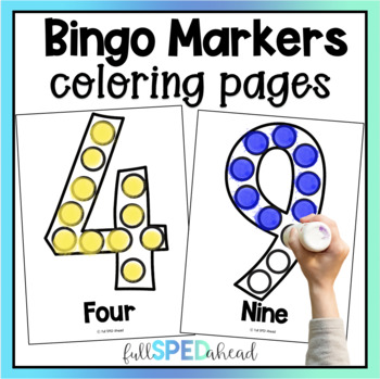 Preview of Numbers 0-20 Fine Motor Activities Bingo Marker Dauber Printable Coloring Pages
