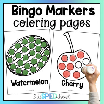 Fruit Fine Motor Activities Bingo Marker Dauber Printable Coloring Pages
