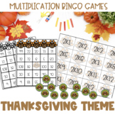 Bingo: Multiplication 1-12 Thanksgiving/Fall Math Game Act