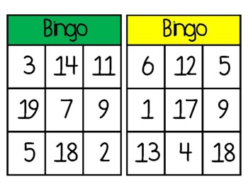 Bingo- Numbers 1-20 by Mrs As Bilingual Classroom | TpT