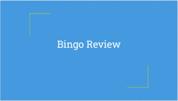 Bingo Review - slope, standard form, linear equations by Kristin Hill