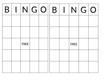 printable bingo sheets blank