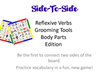 Preview of Bingo Side-To-Side  - Vocabulary Game - Reflexive Verbs, Body Parts