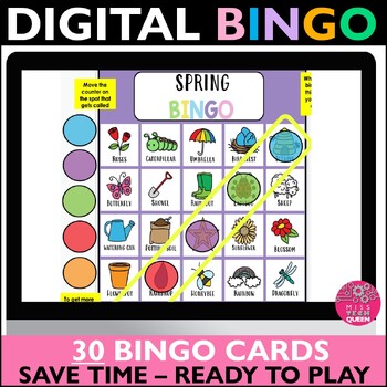 Preview of Bingo Spring Digital Games Template Google Slides No Prep April May Activities