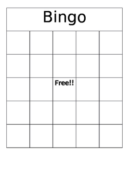 Bingo Template by Martha Gerstenberger | TPT