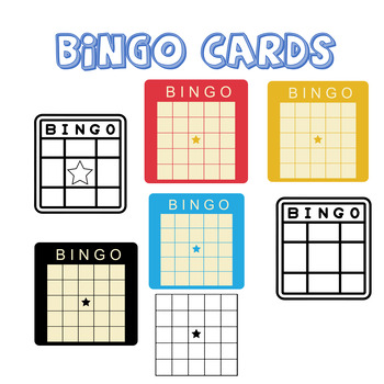 Bingo Templates Game Outline Clip Art - Clipart - 4K by Creative Wonderland