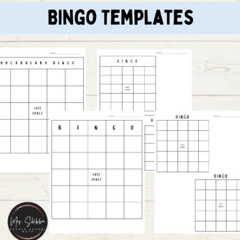 Bingo Templates | Vocabulary Bingo Template by Jenny Skibba | TPT