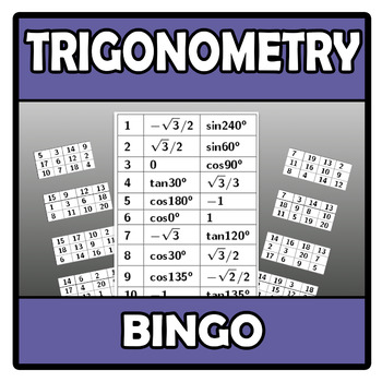 Preview of Bingo - Trigonometry - Trigonometría