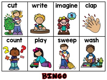 Bingo Verbs by Bilingual Treasures | Teachers Pay Teachers