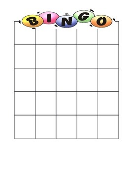 Bingo board by Ashley Kukucka | TPT