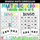 Bingo de Multiplicaciones Tablas de Multiplicar x0, x1, x2, x3, x4, x5