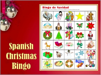 Preview of Bingo de Navidad - Spanish Christmas Vocabulary Bingo