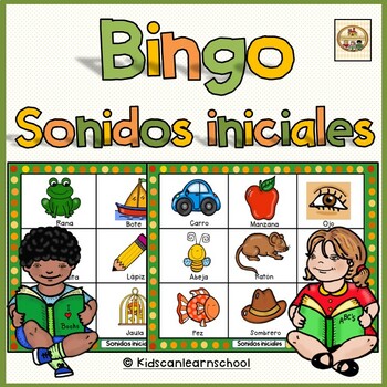 Bingo de Sonidos iniciales-Spanish by Kidscanlearnschool | TpT