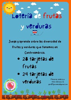 Preview of Bingo de frutas y verduras de Centroamérica