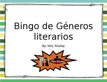 Preview of Bingo para leer diferentes géneros literarios