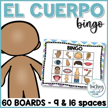 Preview of Bingo de las partes del cuerpo - Body Parts Bingo Game in Spanish