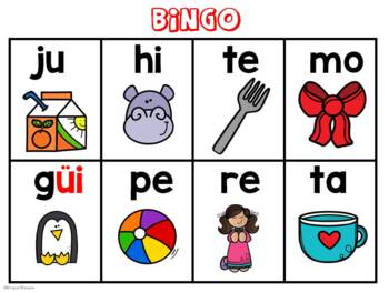 Preview of Bingo de las Sílabas- Spanish Syllable Bingo