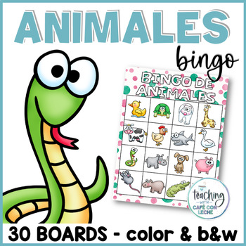 Preview of Bingo de los animales - Animal Bingo Game in Spanish