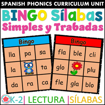 Preview of Bingo de sílabas simples y trabadas separado por vocal