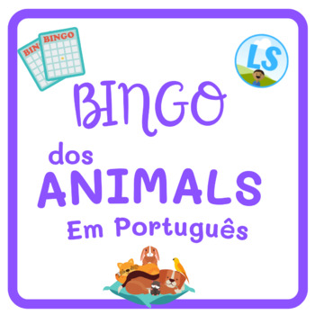 Preview of Bingo dos Animais em Português - Animals Bingo in Portuguese